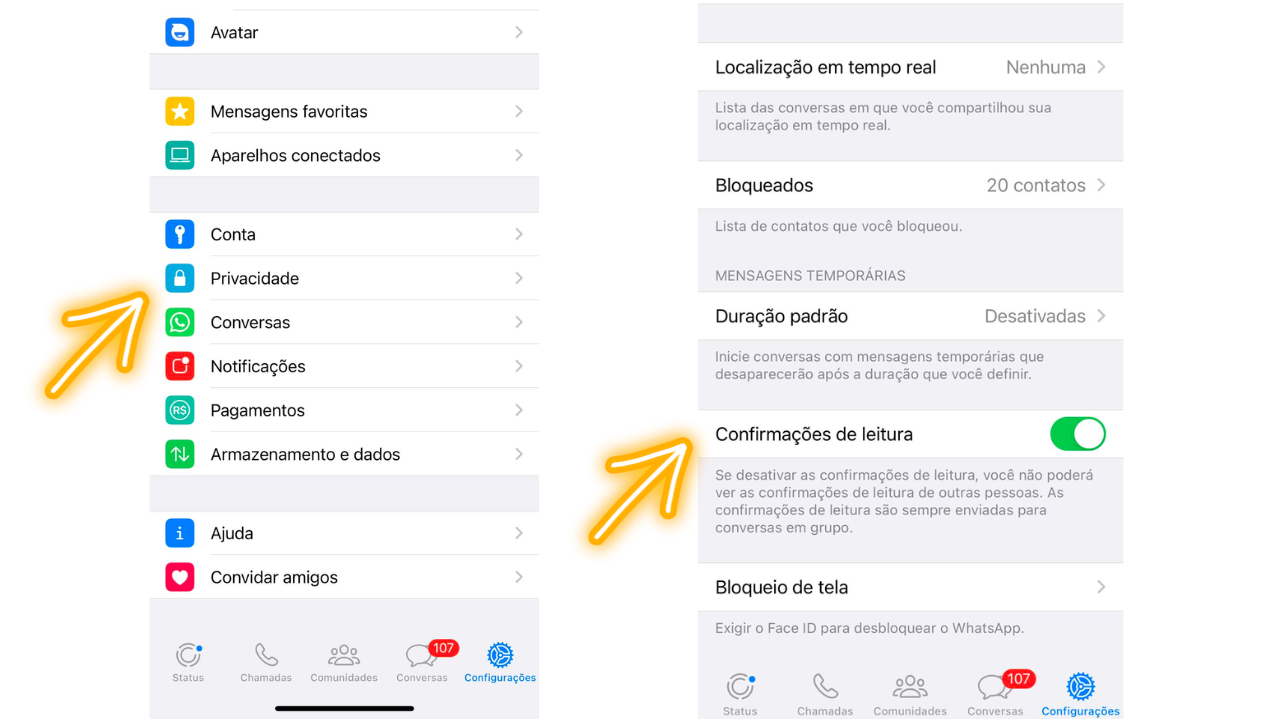 Como tirar confirmação de leitura WhatsApp