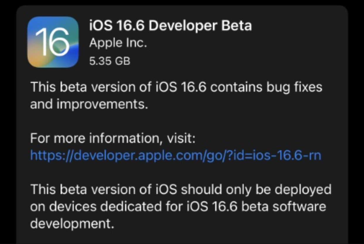 iOS 16.6 e iPadOS 16.6 Apple disponibiliza versões Beta para desenvolvedores