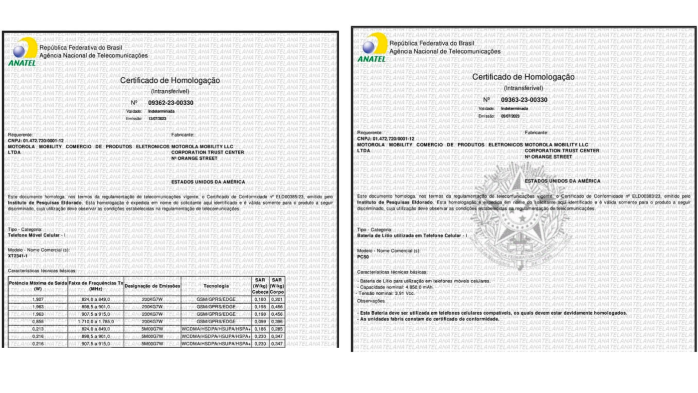 Moto G14 homologado Anatel