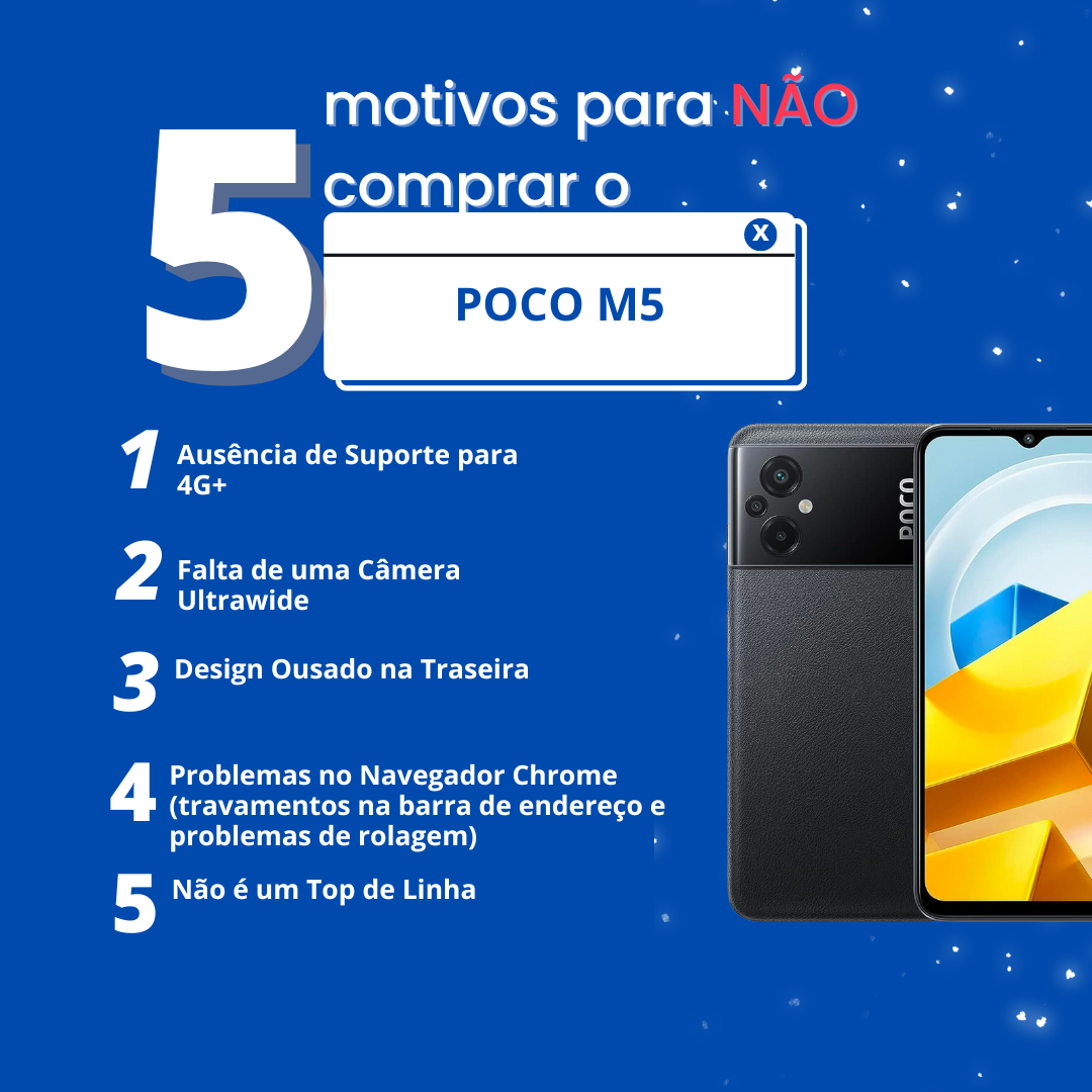 5 motivos não comprar POCO M5 4G