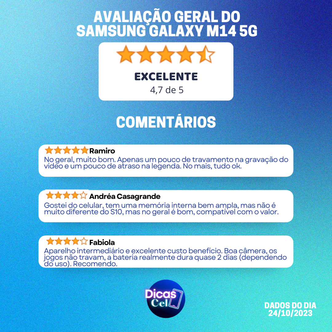 Avaliação Geral Samsung Galaxy M14 Amazon