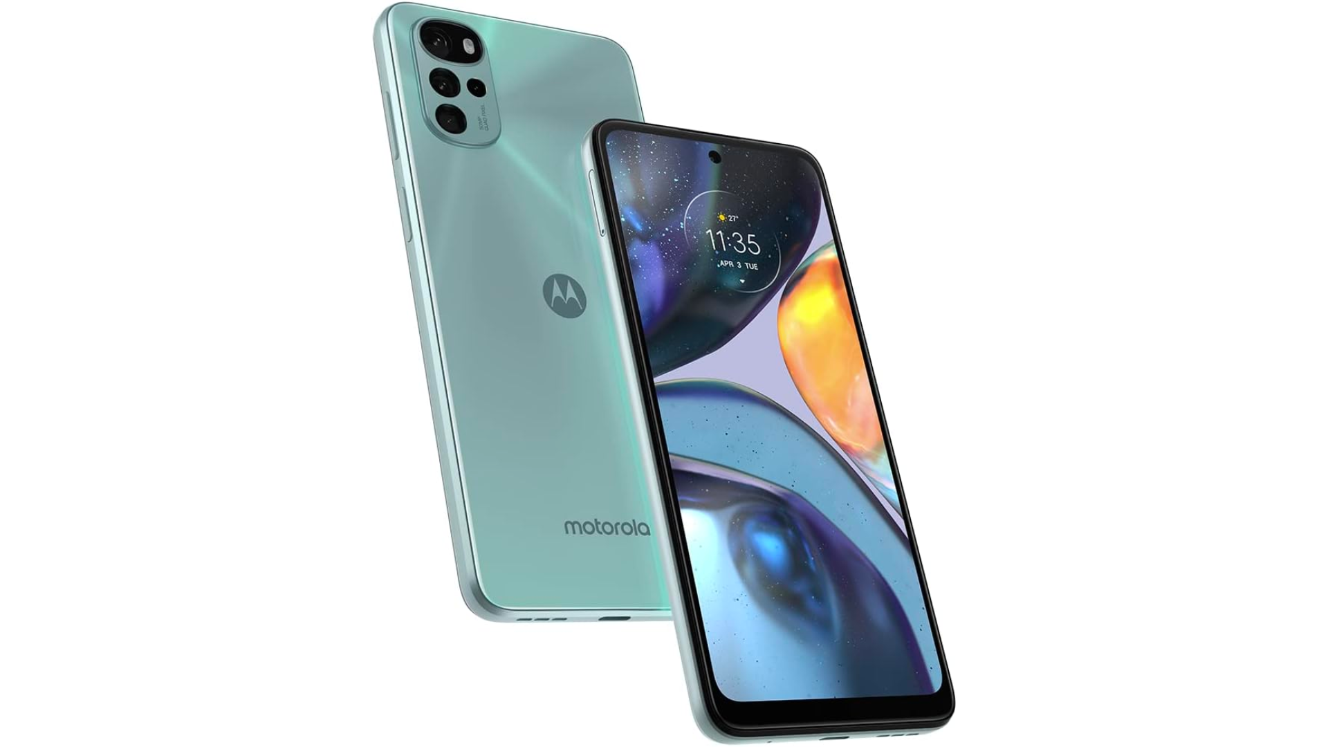 Motorola Moto G22 verde frente verso