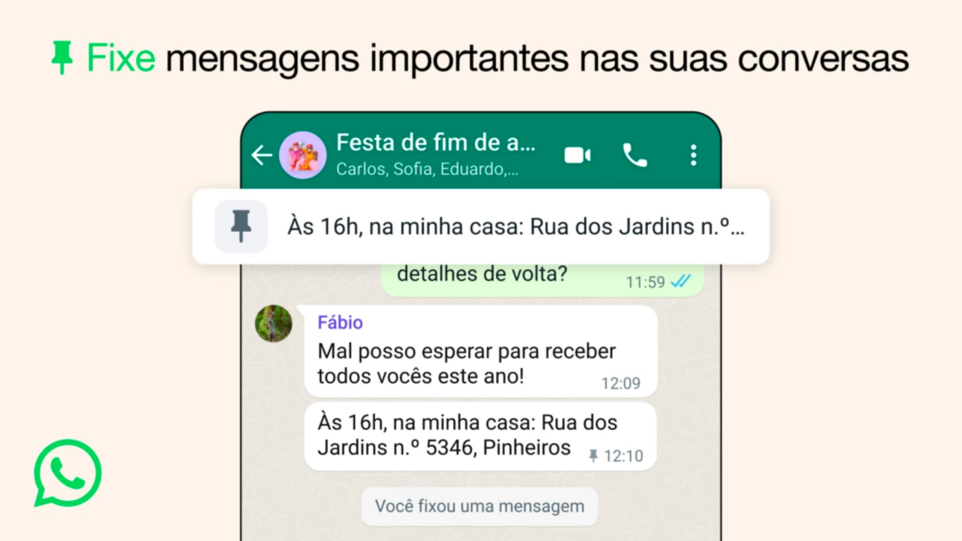 Fixar mensagens WhatsApp